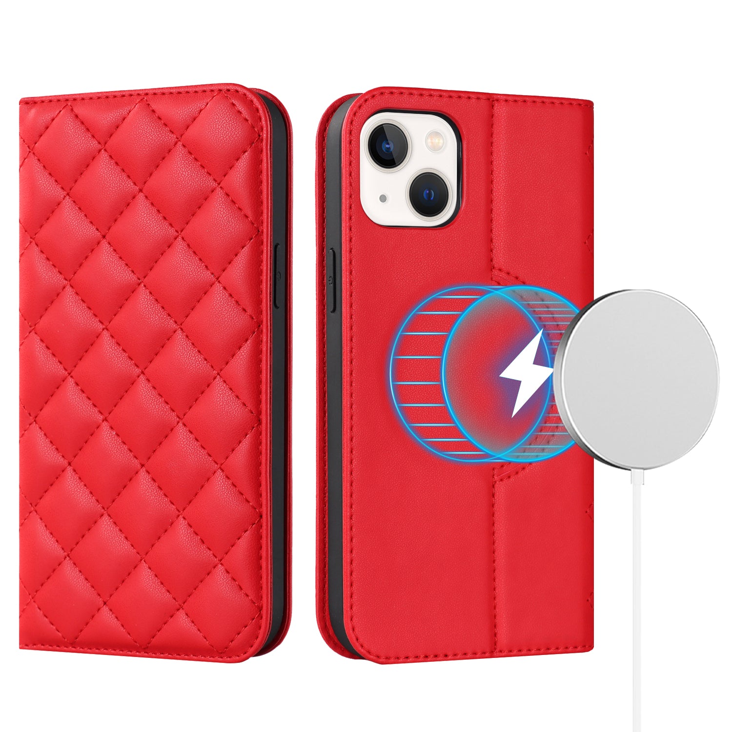 For iPhone 13 mini 5.4 inch RFID Blocking Phone Case Card Holder Stand Phone Leather Cover Compatible with MagSafe For iPhone 13 mini 5.4 inch RFID Blocking Phone Case Card Holder Stand Phone Leather Cover Compatible with MagSafe